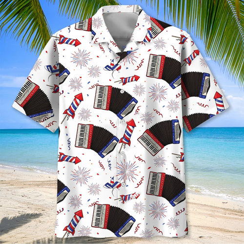 Accordion Proud of America Hawaiian Shirt - S - hawaiian shirt