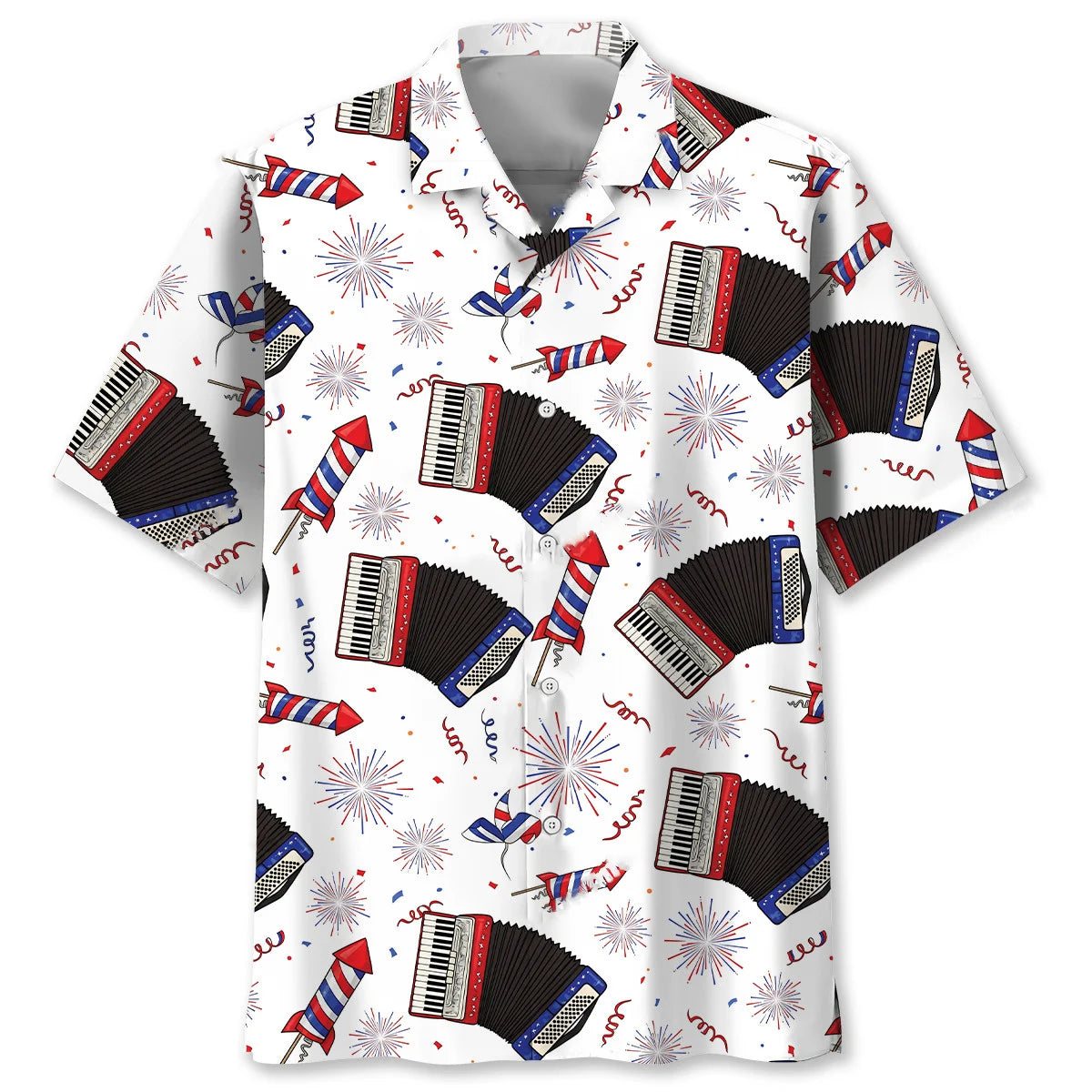 Accordion Proud of America Hawaiian Shirt - M - hawaiian shirt