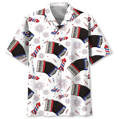 Accordion Proud of America Hawaiian Shirt - M - hawaiian shirt