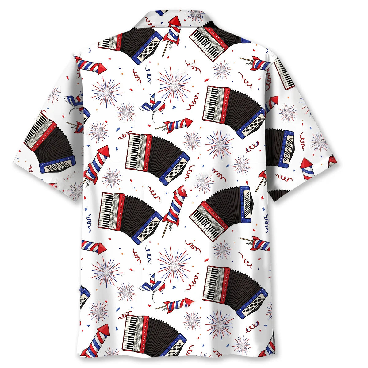 Accordion Proud of America Hawaiian Shirt - L - hawaiian shirt