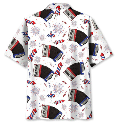 Accordion Proud of America Hawaiian Shirt - L - hawaiian shirt