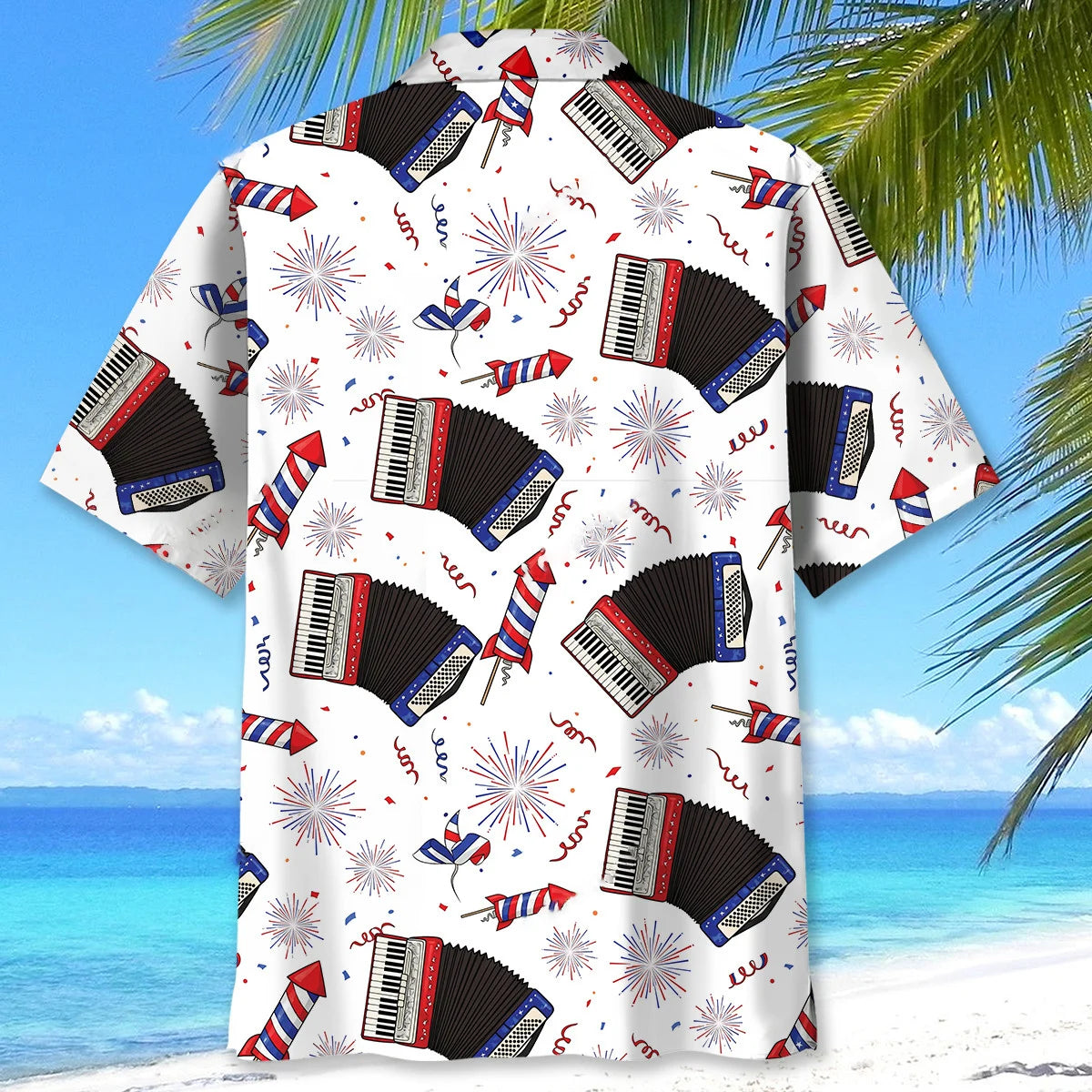 Accordion Proud of America Hawaiian Shirt - XL - hawaiian shirt