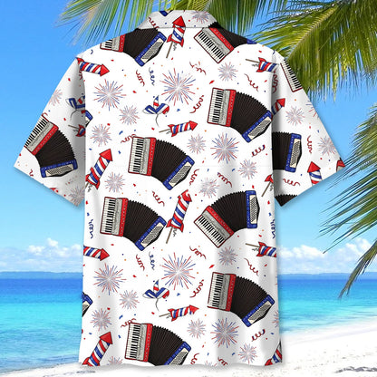 Accordion Proud of America Hawaiian Shirt - XL - hawaiian shirt