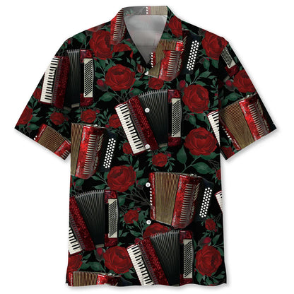 Accordion Rose Hawaiian Shirt - S - hawaiian shirt