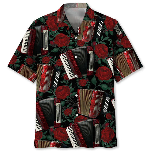 Accordion Rose Hawaiian Shirt - S - hawaiian shirt
