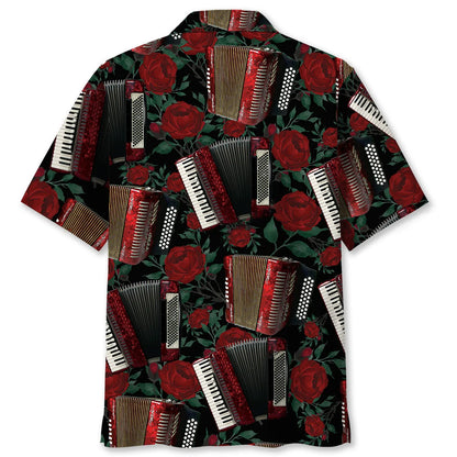 Accordion Rose Hawaiian Shirt - M - hawaiian shirt