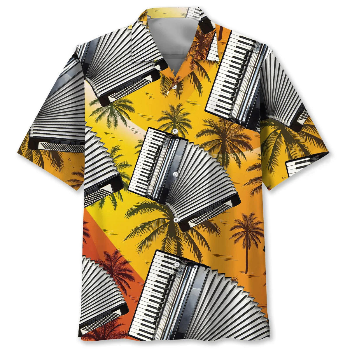 Accordion Tropical Palm Tree Hawaiian Shirt - S - hawaiian shirt