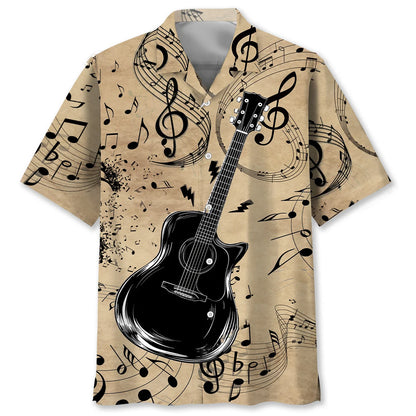Acoustic Guitar Vintage Hawaiian Shirt - S - hawaiian shirt