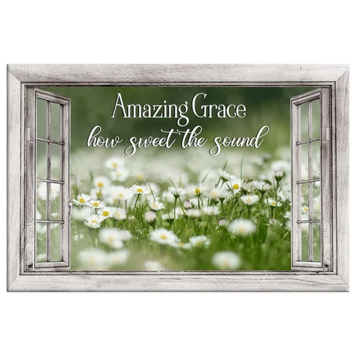 amazing grace wall art amazing grace how sweet the sound canvas daisy paintings (Landscape)