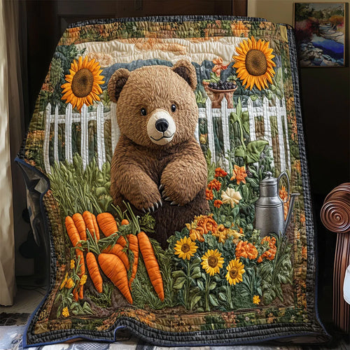 Adorable Bear Cub Quilt Blanket