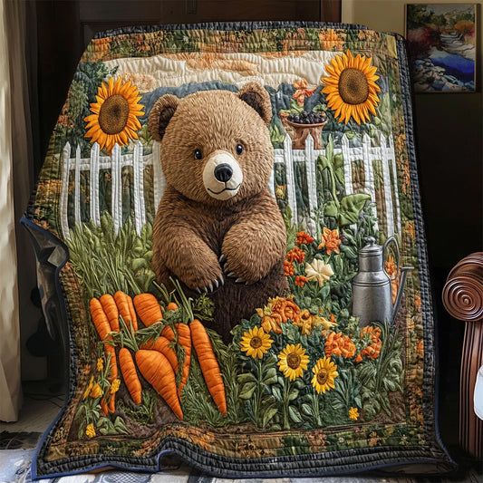 Adorable Bear Cub Quilt Blanket
