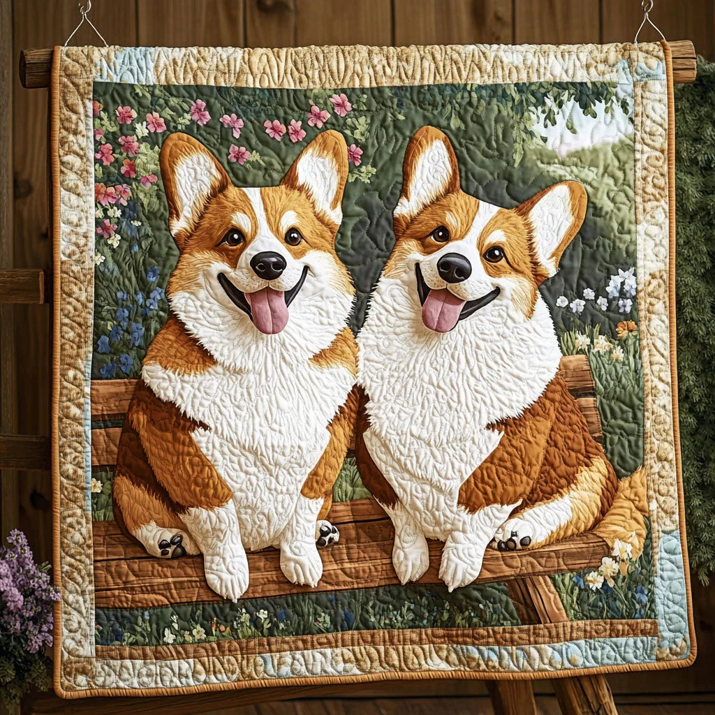 Adorable Corgi Quilt Blanket