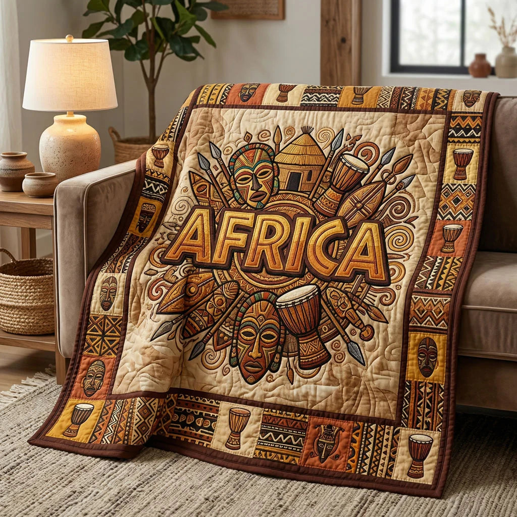 African Heritage Tribal Quilt Blanket