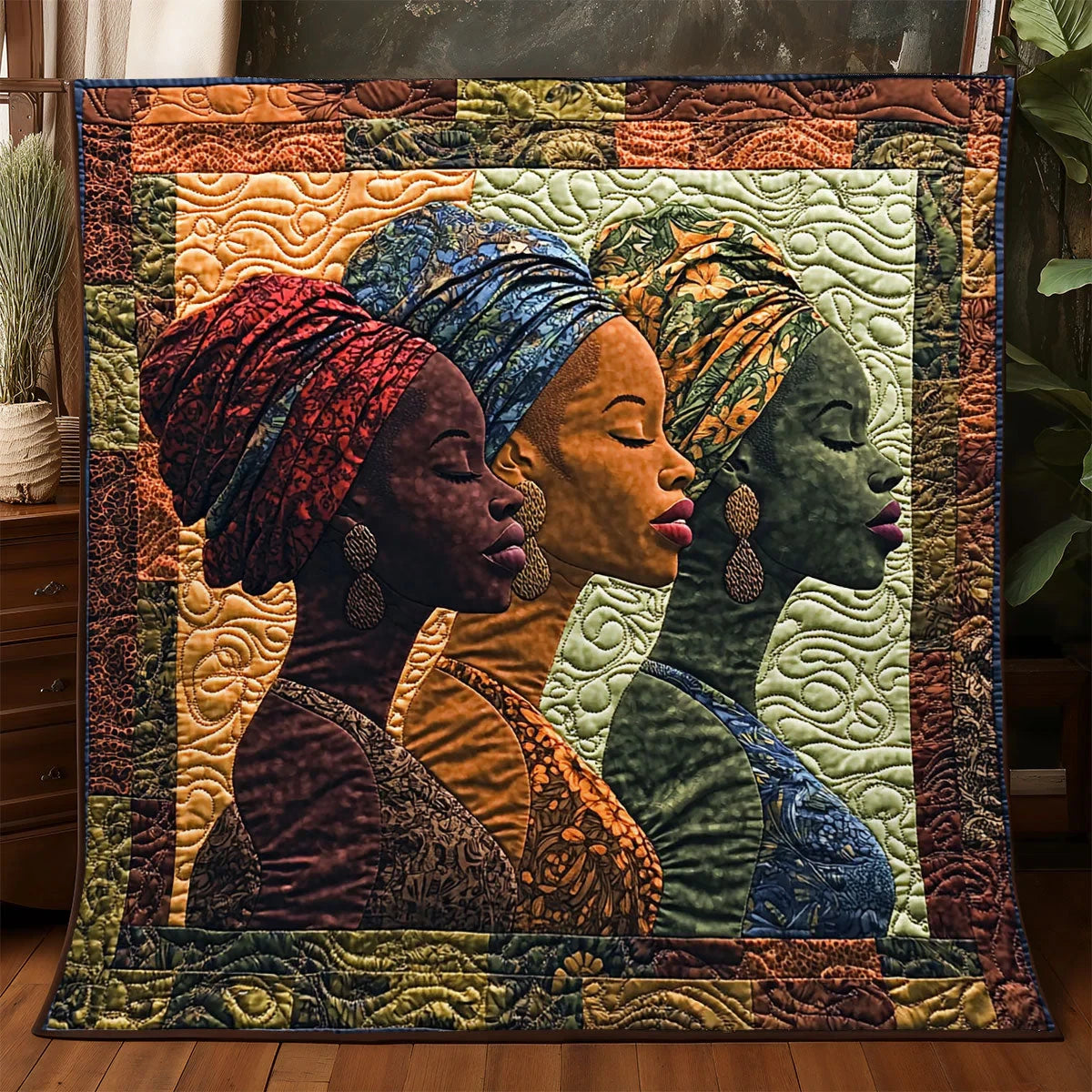 African Woman Quilt Blanket