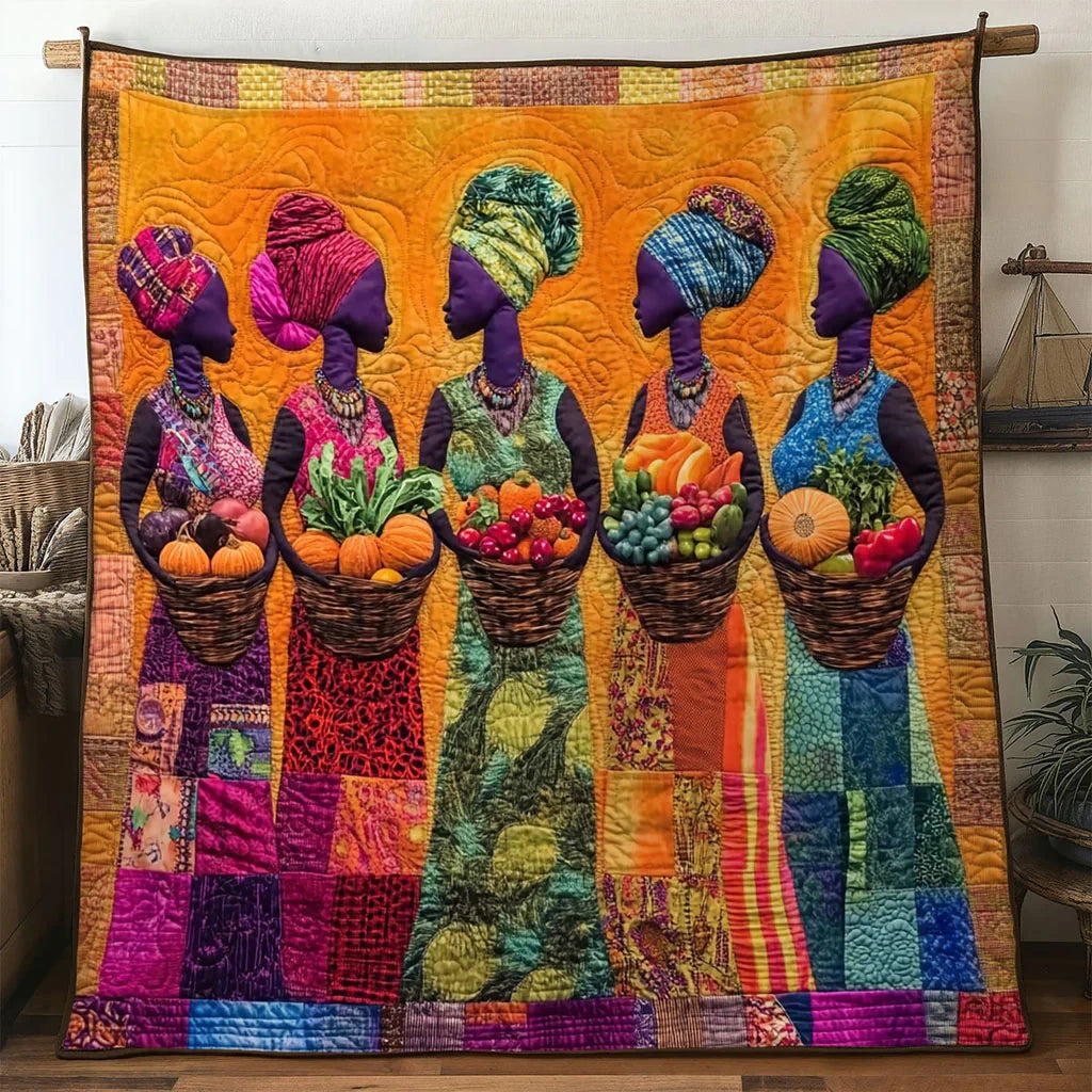 African Women Gathering Quilt Blanket