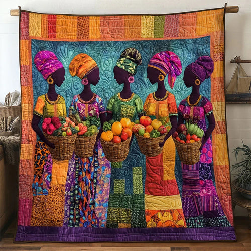 African Women Mosaic Quilt Blanket