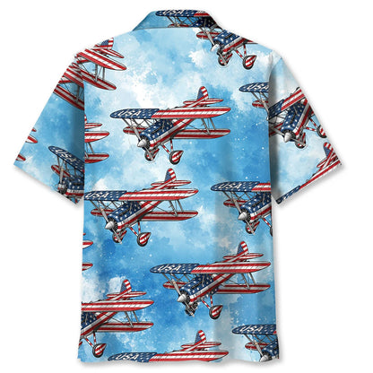 Airplane Blue Hawaiian Shirt
