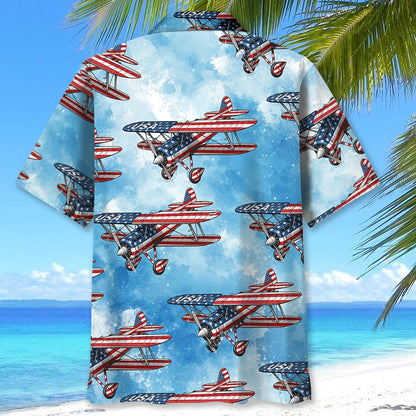 Airplane Blue Hawaiian Shirt