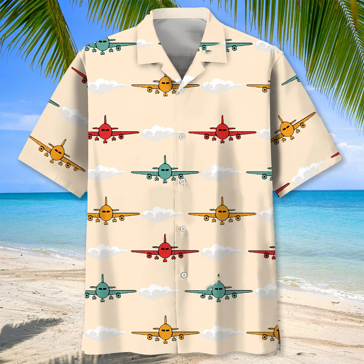 Airplane Color Hawaiian Shirt - S - hawaiian shirt