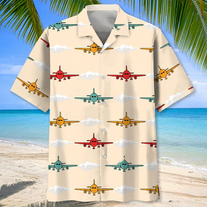 Airplane Color Hawaiian Shirt - S - hawaiian shirt