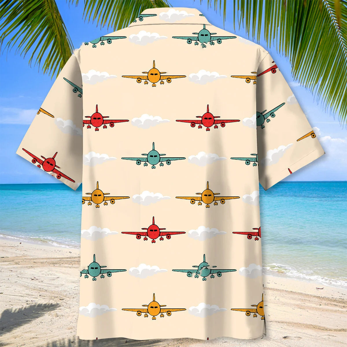 Airplane Color Hawaiian Shirt - L - hawaiian shirt