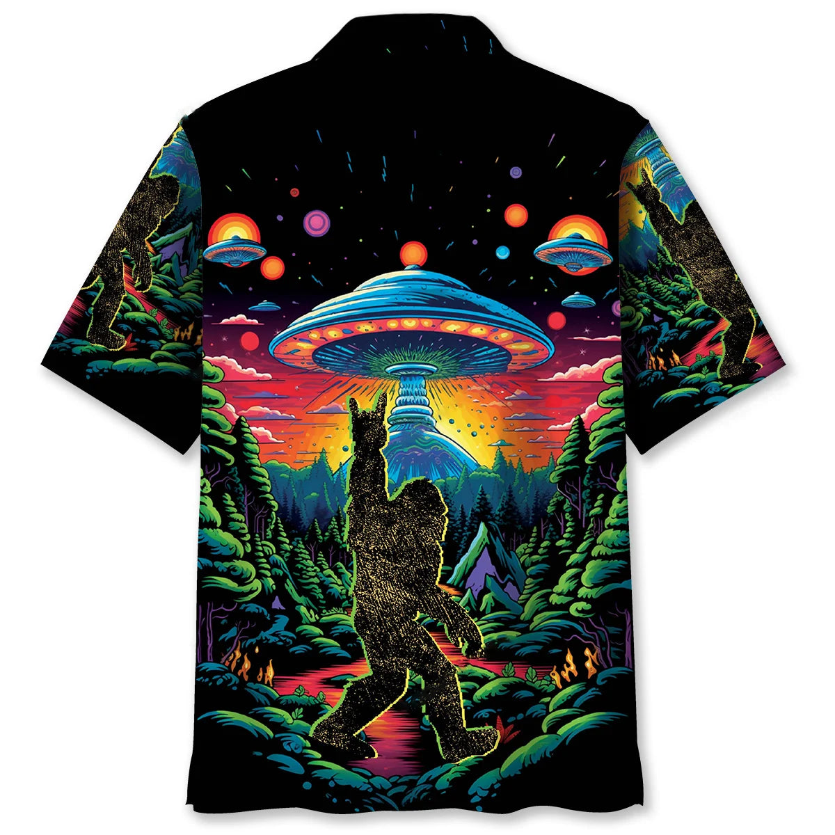Alien Bigfoot Hawaiian Shirt - M - hawaiian shirt
