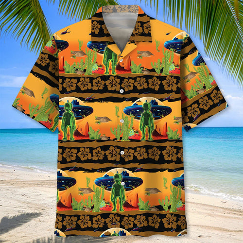 Alien in Desert Hawaiian Shirt