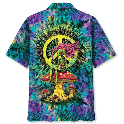 Alien Mushroom Peace Sign Hawaiian Shirt