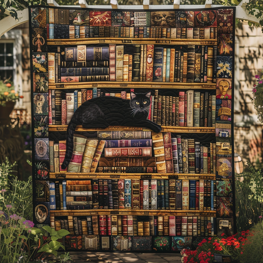 Literary Cat Quilted Blanket - Throw (55" x 60")
