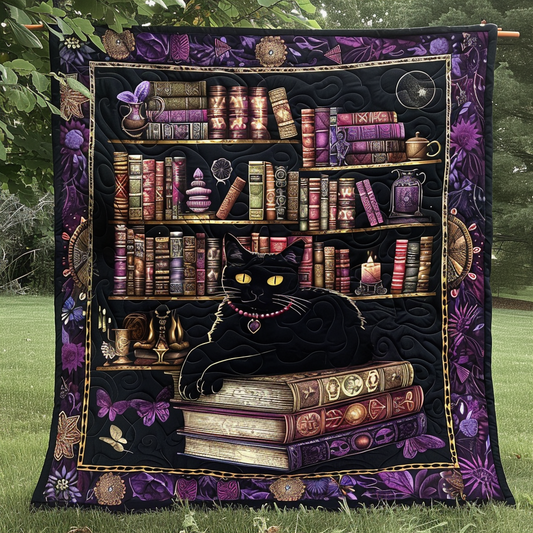 Quiet Corner Cat Quilted Blanket - Throw (55" x 60")