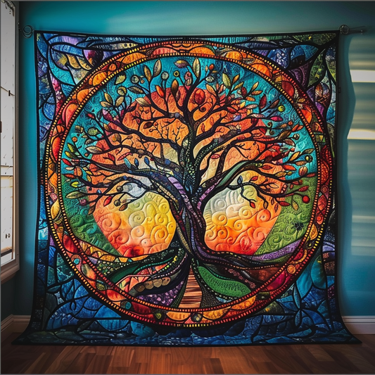 Sacred Grove Quilted Blanket - Throw (55" x 60")