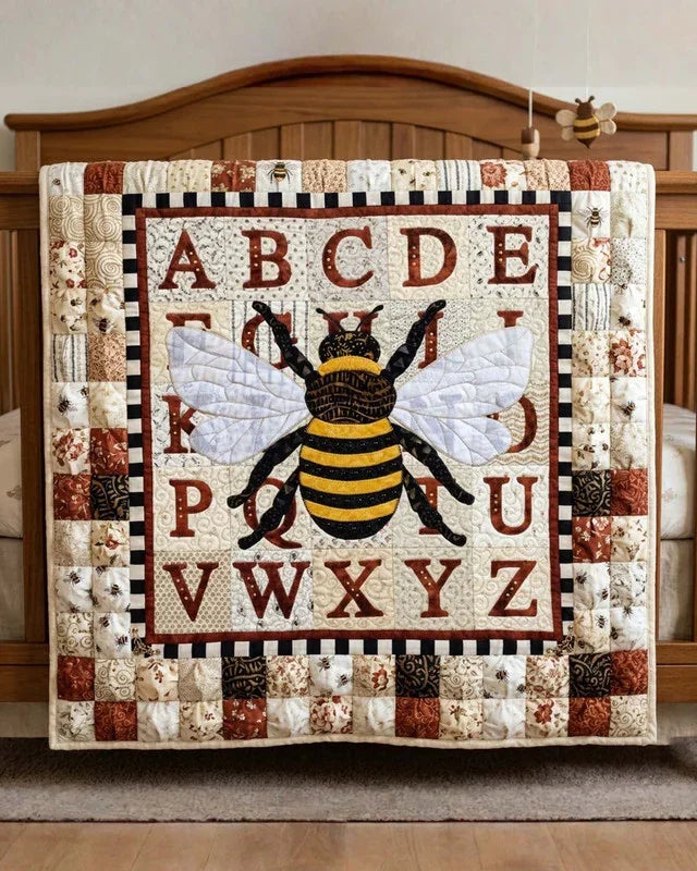 Alphabet B Quilt Blanket - Quilted Blanket by OtterMia