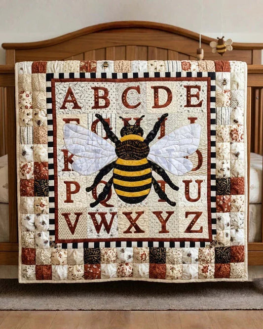 Alphabet B Quilt Blanket - Quilted Blanket by OtterMia