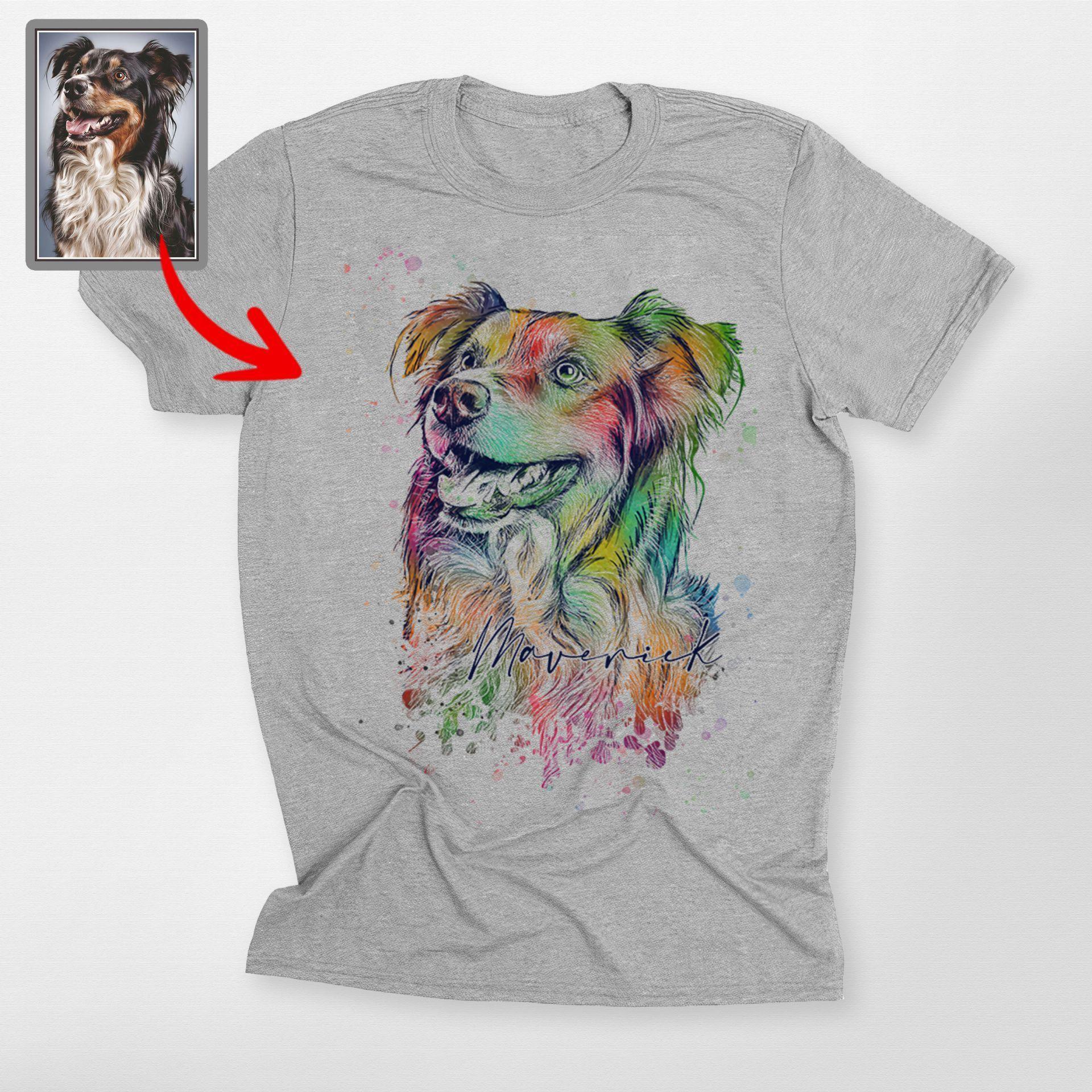 Amazing Customized Dog Unisex T-Shirt for Humans, custom pet portrait gift for pet lovers