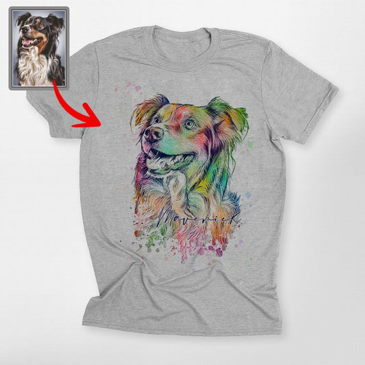 Amazing Customized Dog Unisex T-Shirt for Humans, custom pet portrait gift for pet lovers