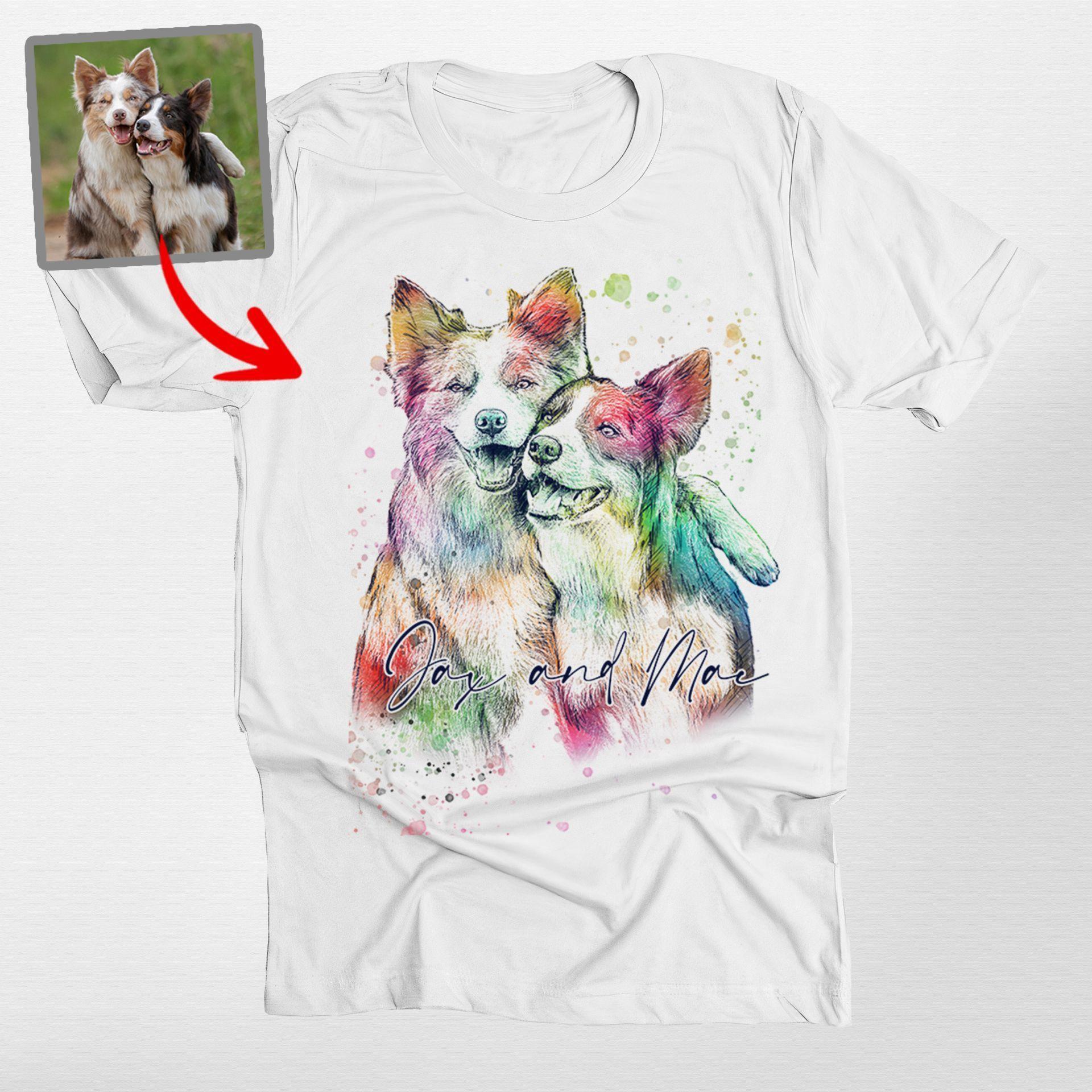 Amazing Customized Dog Unisex T-Shirt for Humans, custom pet portrait gift for pet lovers (view 9)