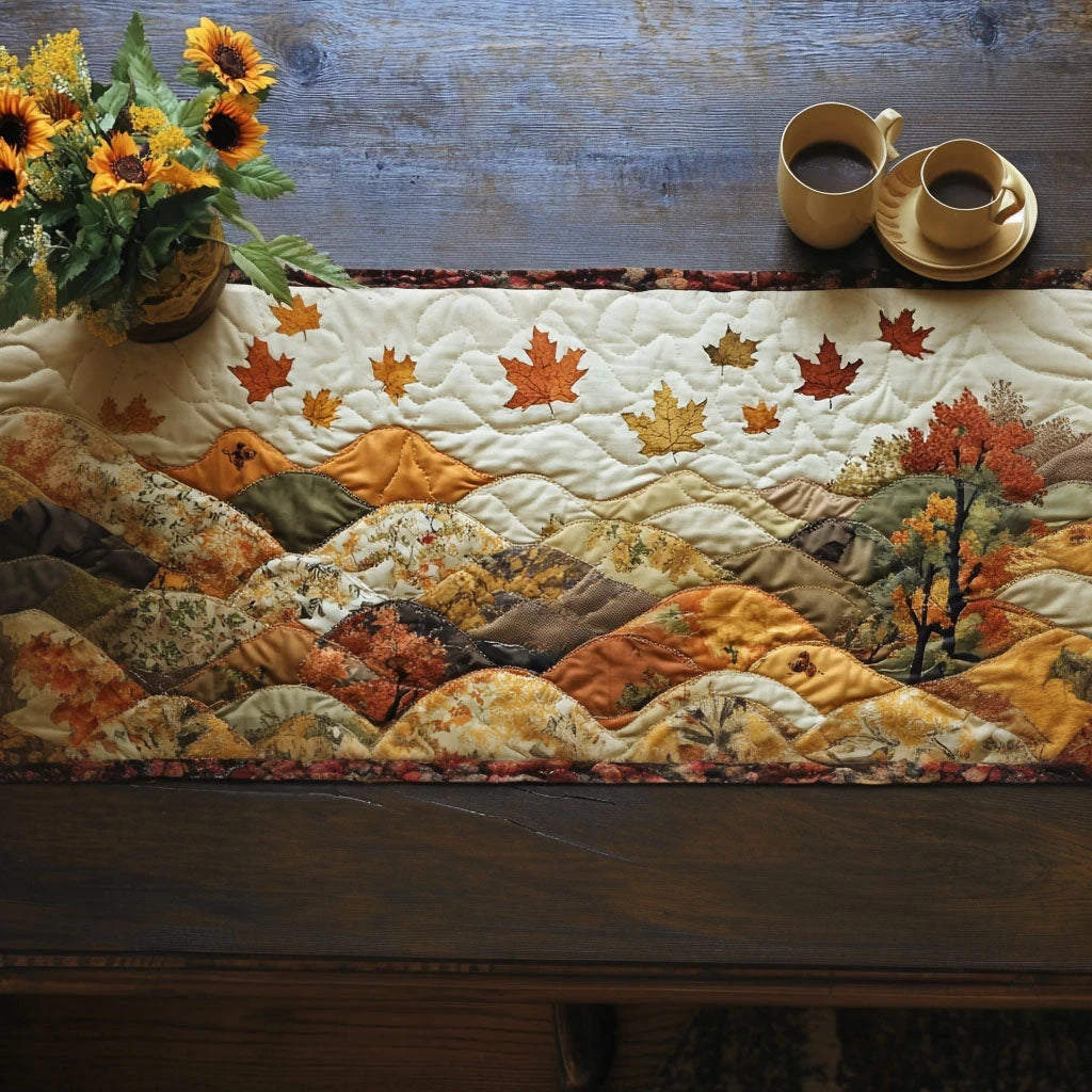 Amber Pathway Quilted Table Runner