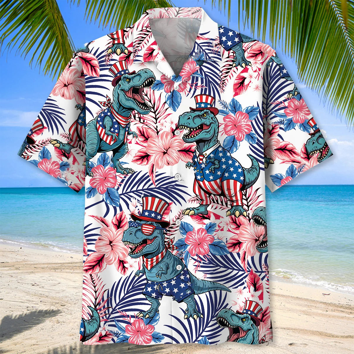 America Dinosaur Hawaiian Shirt