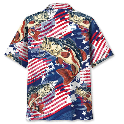 America Fishing Largemouth Bass Fish Hawaiian Shirt
