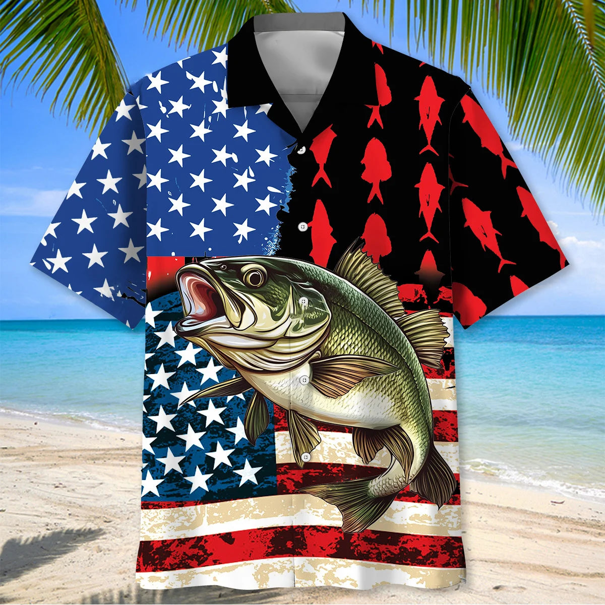 America Flag Fishing Hawaiian Shirt