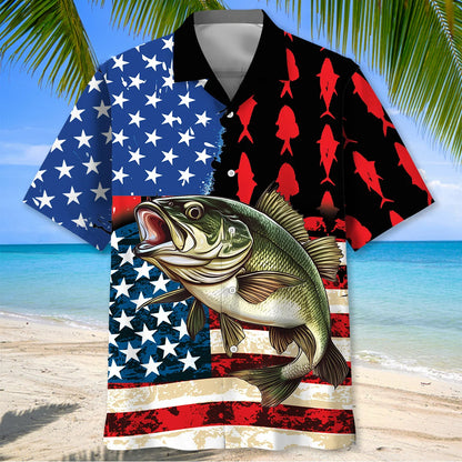 America Flag Fishing Hawaiian Shirt