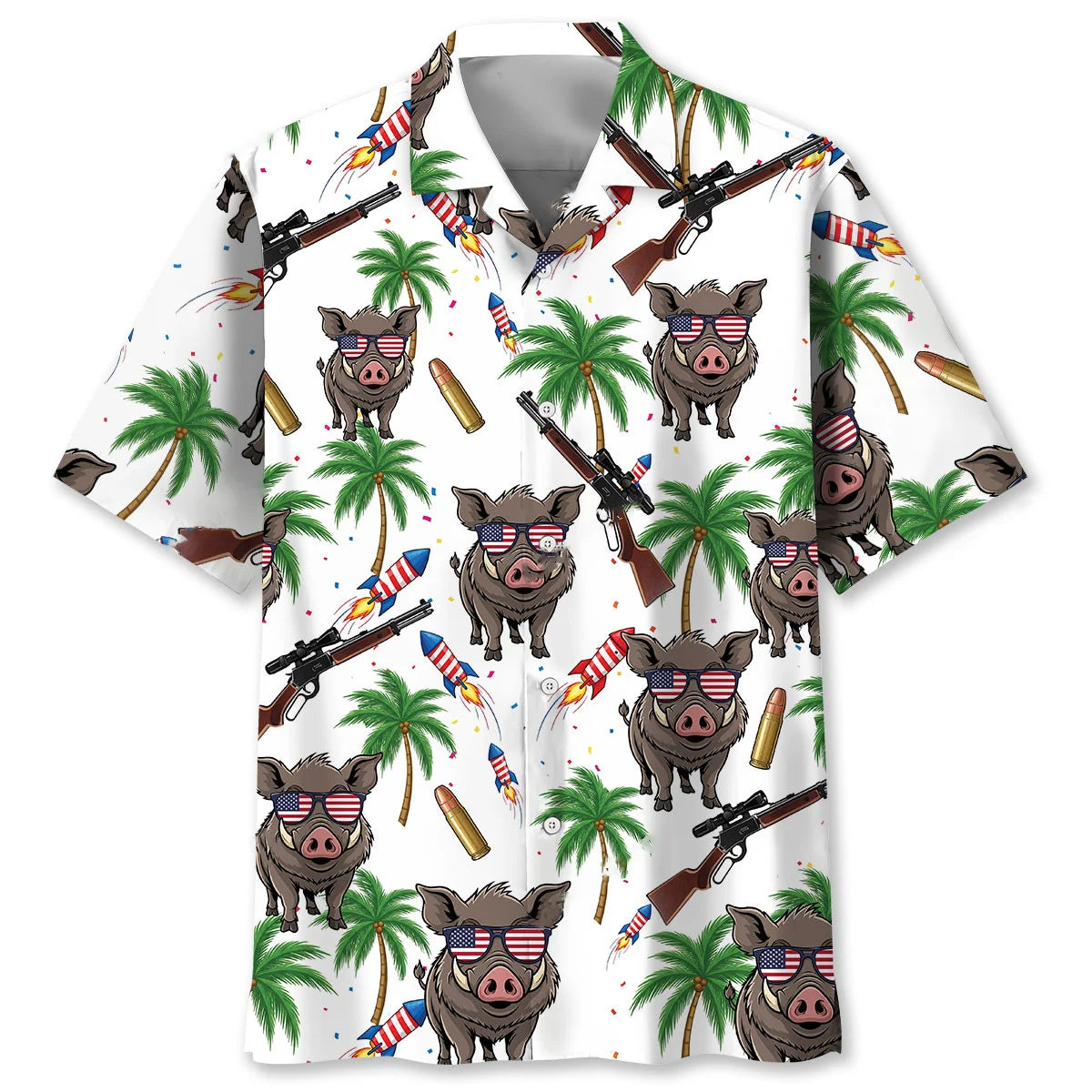 America Hog Hunting Hawaiian Shirt