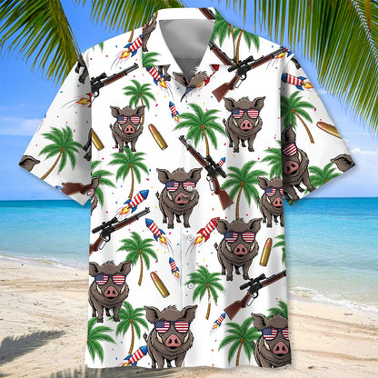 America Hog Hunting Hawaiian Shirt
