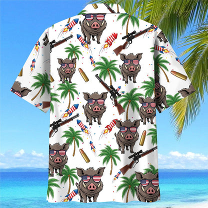 America Hog Hunting Hawaiian Shirt