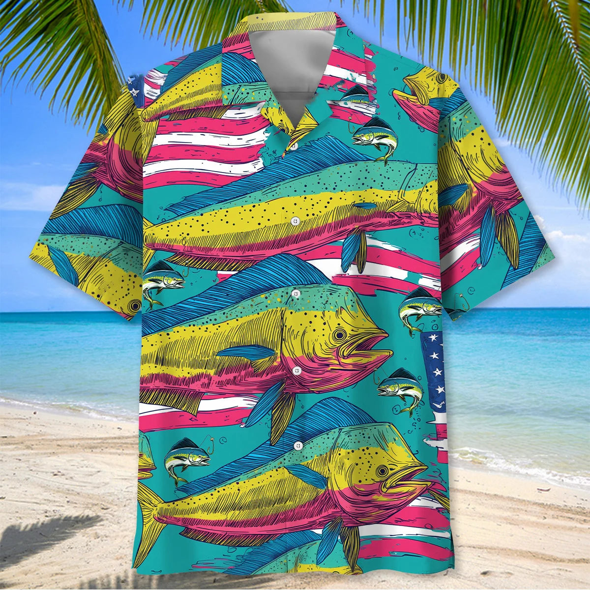 America Mahi Mahi Fish Hawaiian Shirt