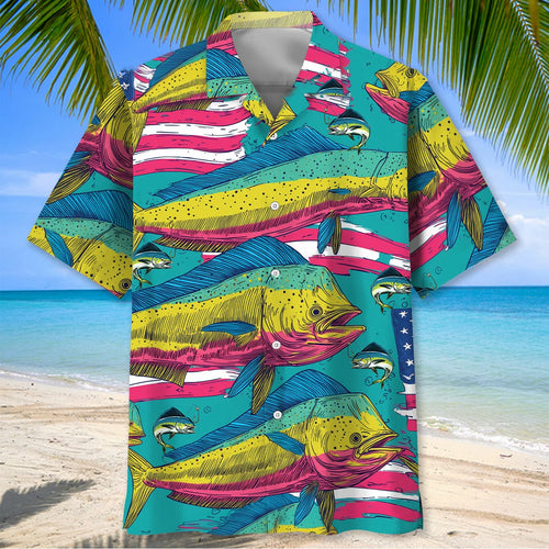 America Mahi Mahi Fish Hawaiian Shirt