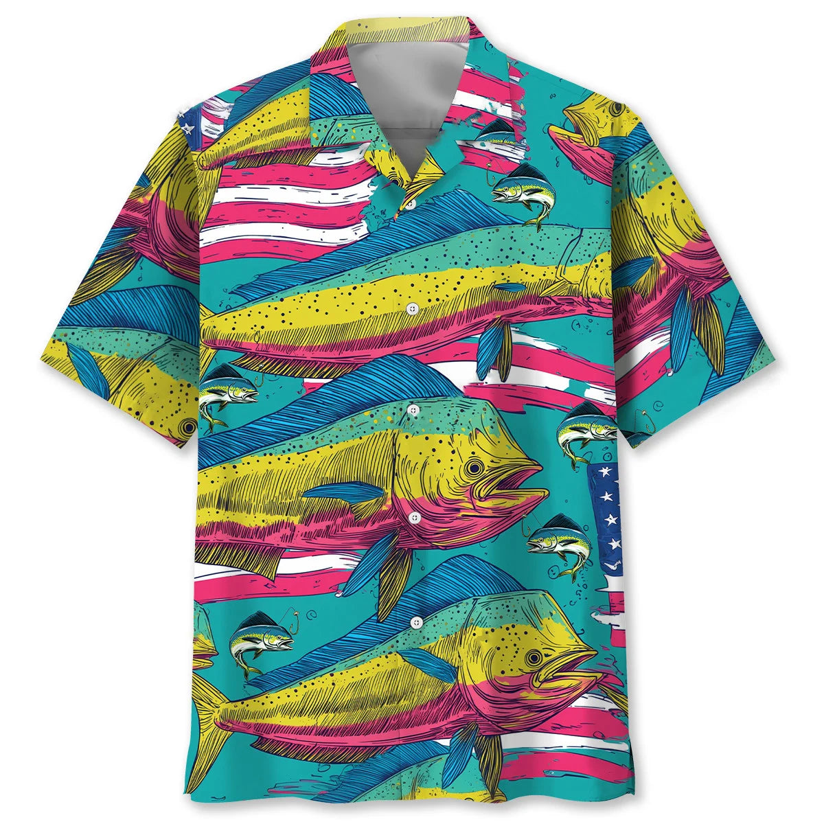 America Mahi Mahi Fish Hawaiian Shirt