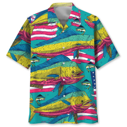 America Mahi Mahi Fish Hawaiian Shirt