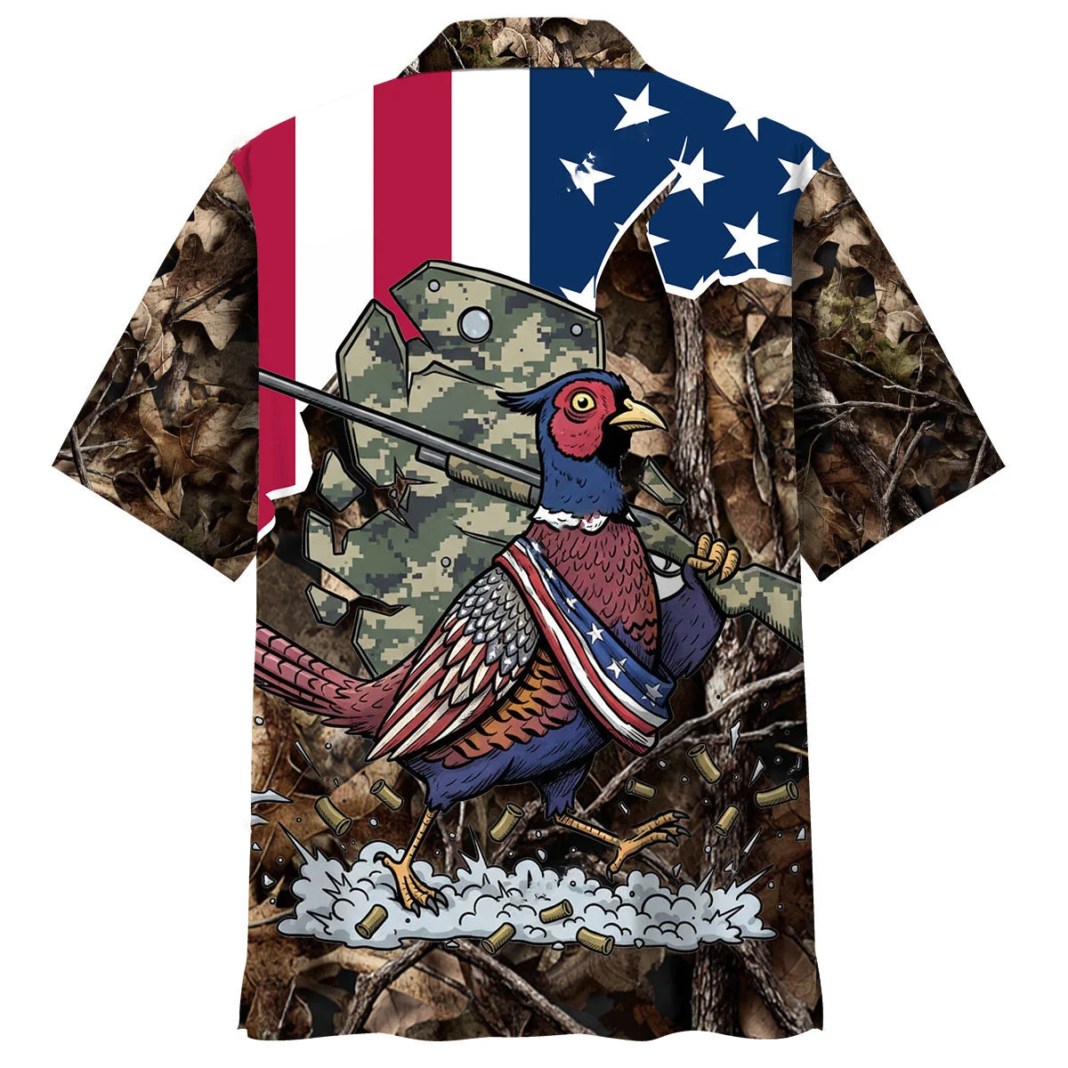 America Pheasant Hunting Camo Hawaiian Shirt