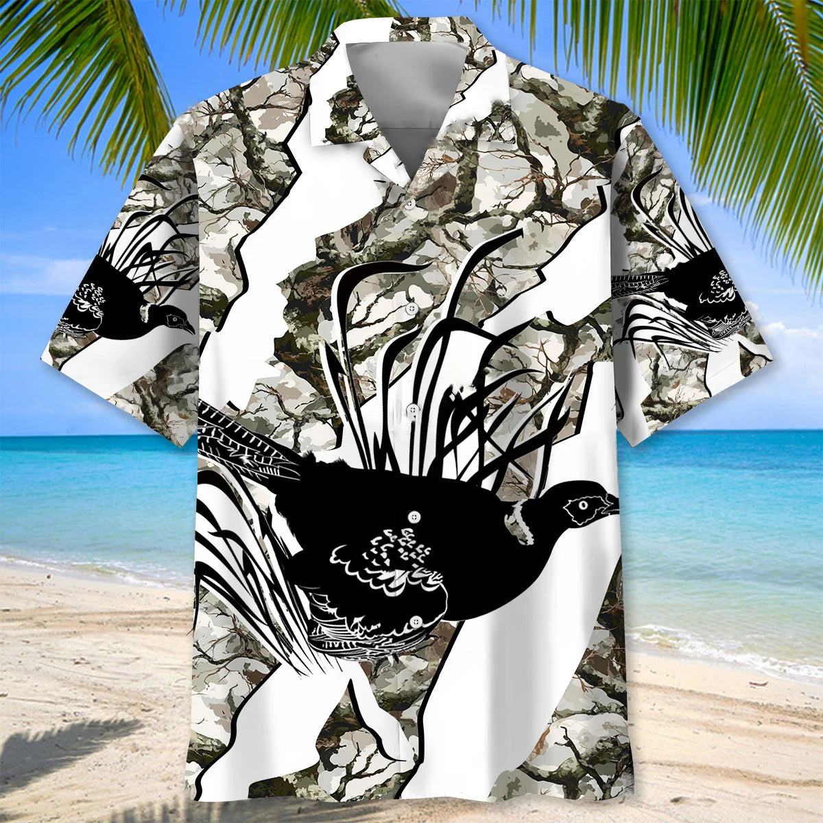 America Pheasant Hunting Camo Hawaiian Shirt